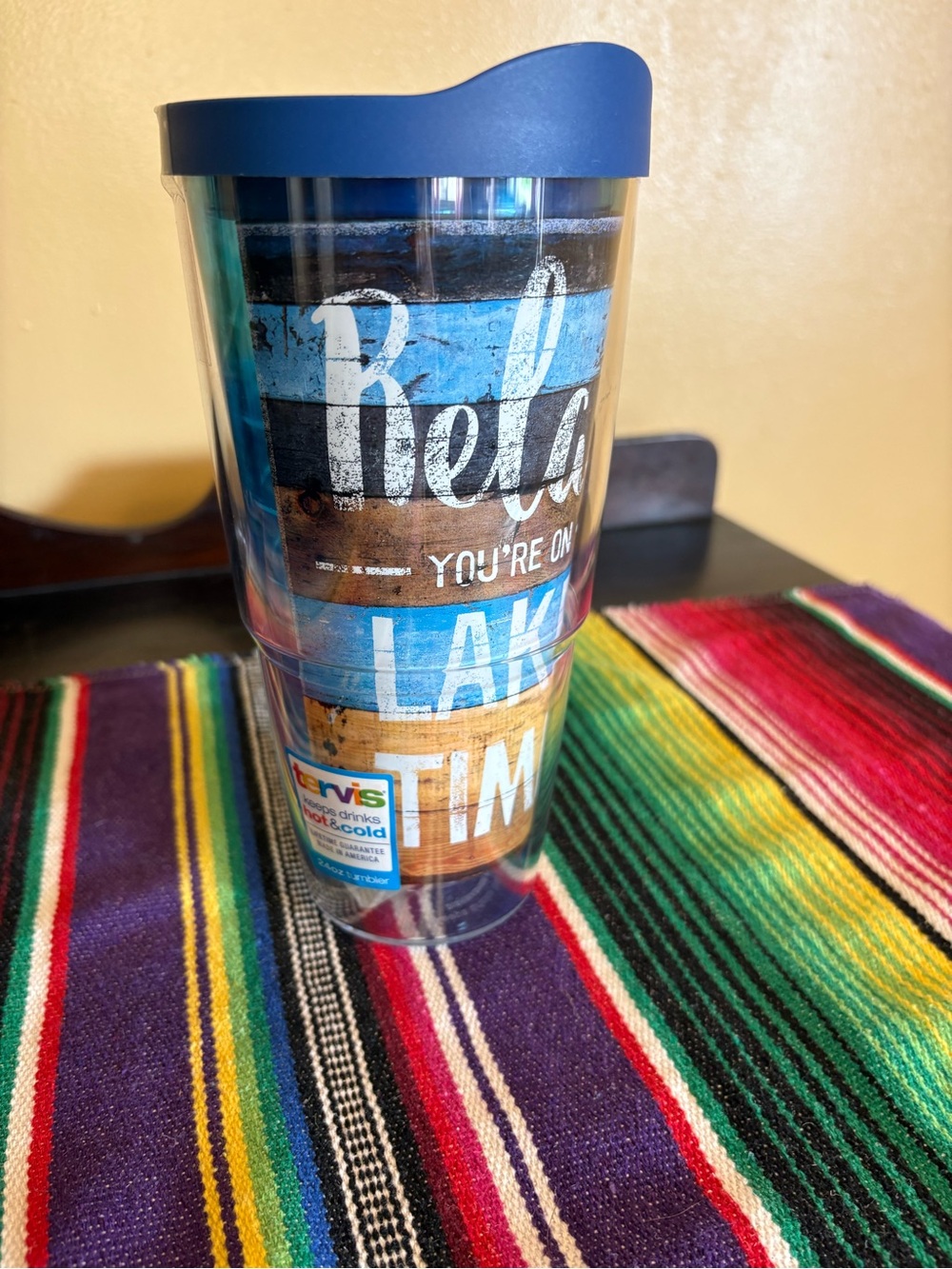 Tervis Insulated Tumbler - Blue & Wood Plank Design
